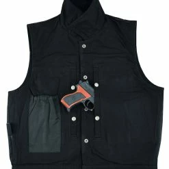Vance VB917BK Mens Black Jean Style Denim Motorcycle Vest -Motorcycle Helmets Shop 69809 17141.1675715727