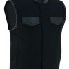 Vance VB914L Denim Black Club Vest With Leather Trims 2 Vance VB914L Denim Black Club Vest With Leather Trims -Motorcycle Helmets Shop 69865 23793.1661286386