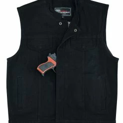 SOA Style Black Denim Club Vest 12 SOA Style Black Denim Club Vest -Motorcycle Helmets Shop 69970 98974.1661286395