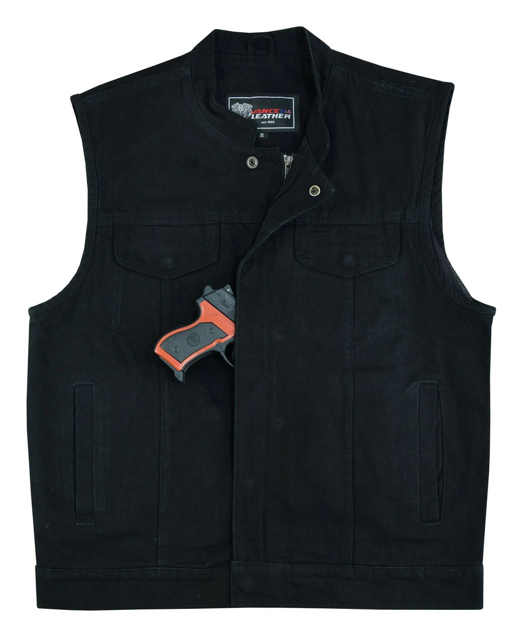 SOA Style Black Denim Club Vest 6 SOA Style Black Denim Club Vest - Image 4