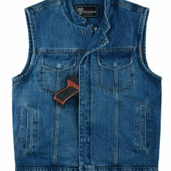 Sky Blue Denim Club Vest 12 Sky Blue Denim Club Vest -Motorcycle Helmets Shop 69996 62337.1661286326