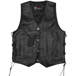 Vance VL907 Mens Black Premium Cowhide Leather Biker Motorcycle Vest With Buffalo Nickel Snaps And Conceal Carry Pocket 14 Vance VL907 Mens Black Premium Cowhide Leather Biker Motorcycle Vest With Buffalo Nickel Snaps And Conceal Carry Pocket -Motorcycle Helmets Shop 6 75534.1662483029