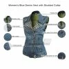Vance VB1050BL Women's Blue Denim Motorcycle Vest With Studded Collar -Motorcycle Helmets Shop 70027 44955.1661286525