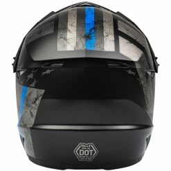 GMax MX-46 Off-Road Patriot Helmet -Motorcycle Helmets Shop gmax mx 46 off road patriot helmet black grey back view 92298.1647242842