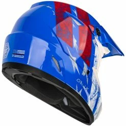 GMax MX-46 Off-Road Patriot Helmet -Motorcycle Helmets Shop gmax mx 46 off road patriot helmet white blue rear view 50549.1647242854