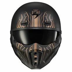 Motorcycle Helmets Shop -Motorcycle Helmets Shop scorpion covert x tribe helmet black brown front view 00242.1646895965