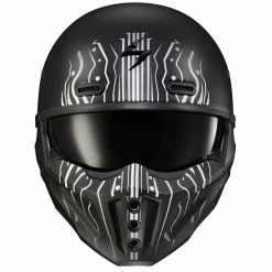 Scorpion Covert X Tribe Helmet -Motorcycle Helmets Shop scorpion covert x tribe helmet black white front view 46586.1646895988
