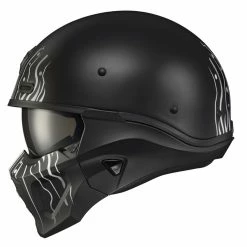 Scorpion Covert X Tribe Helmet -Motorcycle Helmets Shop scorpion covert x tribe helmet black white side view 53293.1646895983