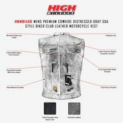 High Mileage HMM914DG Mens Premium Cowhide Distressed Gray SOA Style Biker Club Leather Motorcycle Vest -Motorcycle Helmets Shop teammtrcycl07 10 2022infographics 54565.1677496094